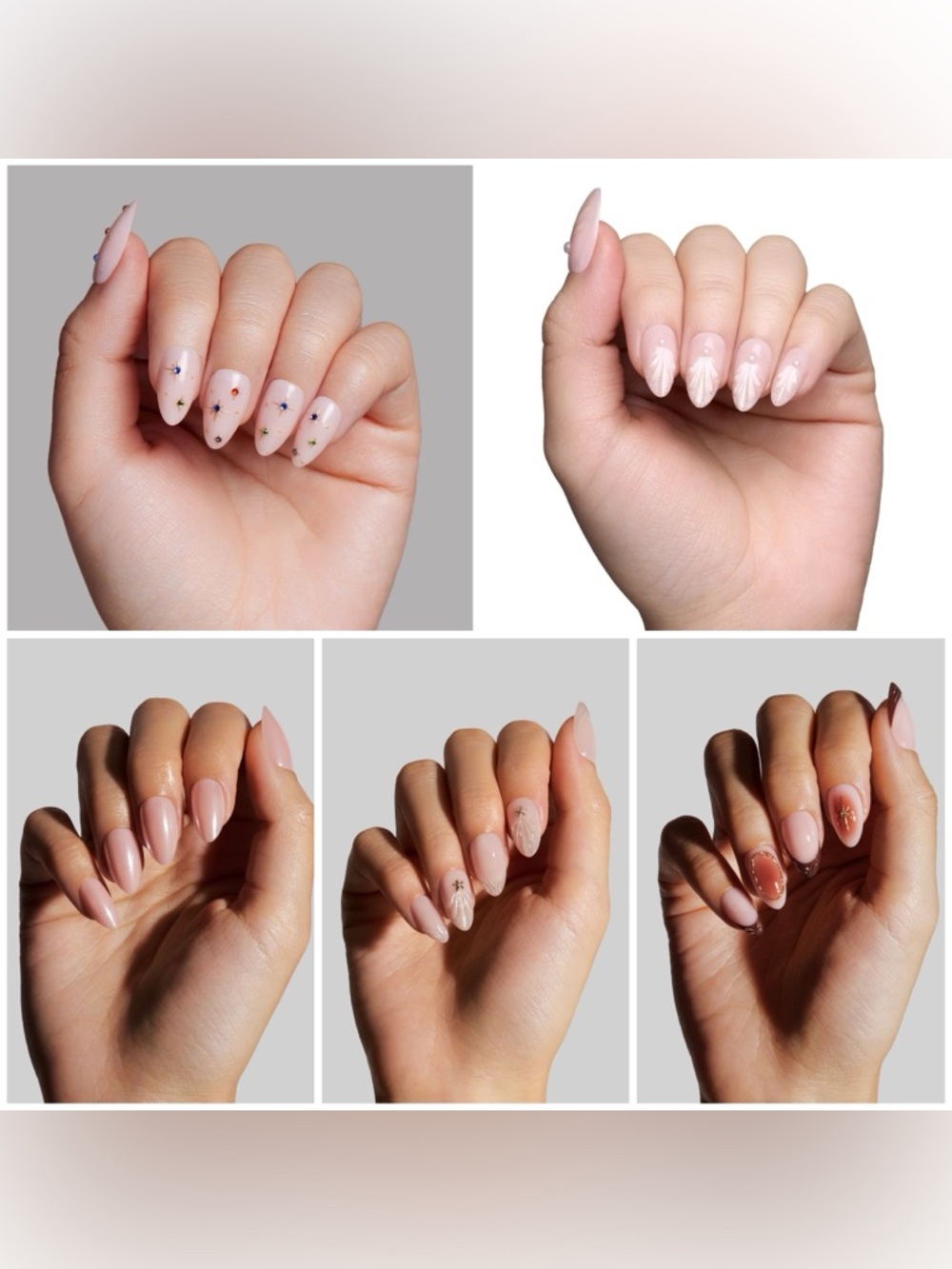 Celebritips / Glamnetic Press-On Nails Bundle of 5, Short Almond